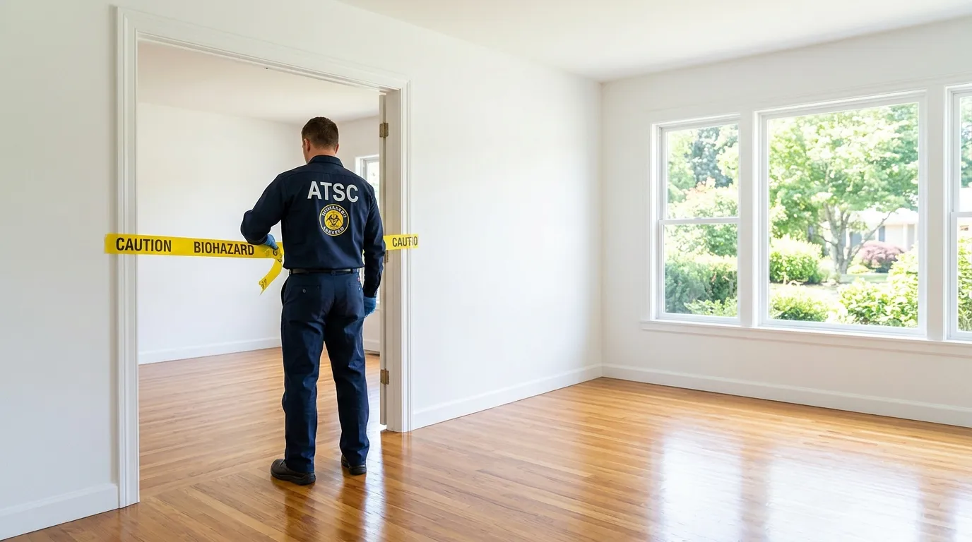 Certified biohazard cleanup crew performing Trauma Scene Cleanup in Sallisaw